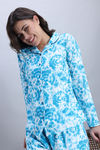 Zivame Buttersoft Knit Poly Pyjama Set - Hawaiian Ocean — thumbnail 5